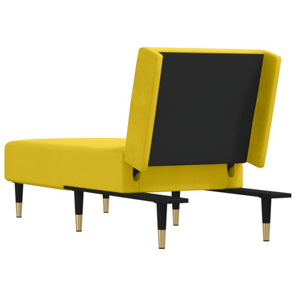 Chaise Longue Fluweel Geel - Design Meubelz