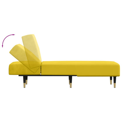 Chaise Longue Fluweel Geel - Design Meubelz