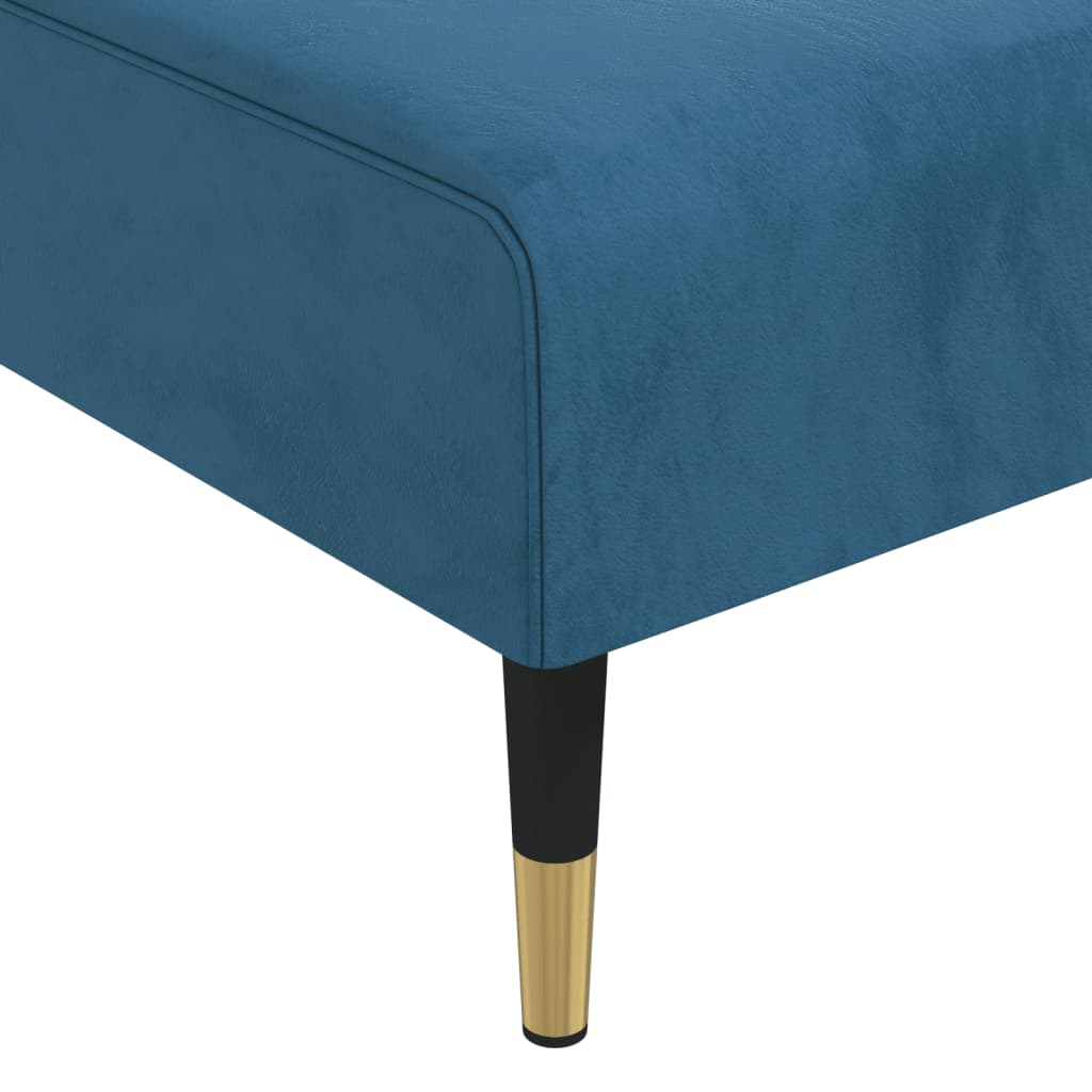 Chaise Longue Fluweel Blauw - Design Meubelz