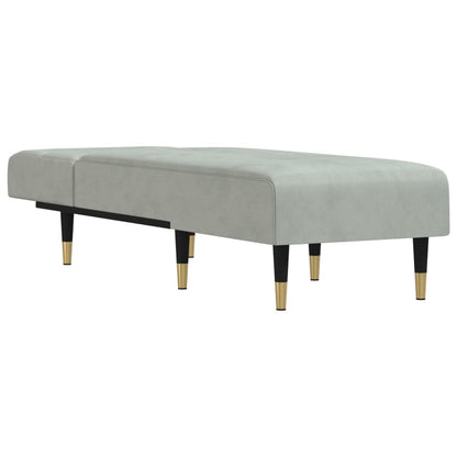 Chaise Longue Fluweel Lichtgrijs - Design Meubelz