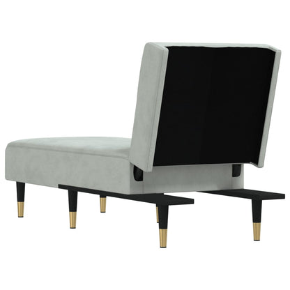 Chaise Longue Fluweel Lichtgrijs - Design Meubelz