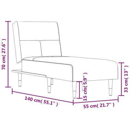 Chaise Longue Fluweel Lichtgrijs - Design Meubelz