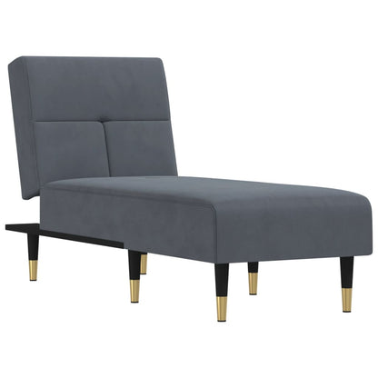 Chaise Longue Fluweel Donkergrijs - Design Meubelz