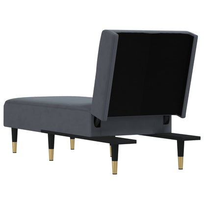 Chaise Longue Fluweel Donkergrijs - Design Meubelz