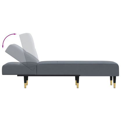 Chaise Longue Fluweel Donkergrijs - Design Meubelz