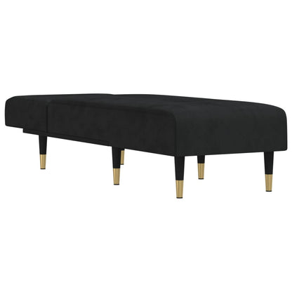 Chaise Longue Fluweel Zwart - Design Meubelz