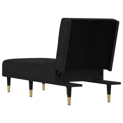 Chaise Longue Fluweel Zwart - Design Meubelz