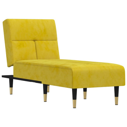 Chaise Longue Fluweel Geel - Design Meubelz