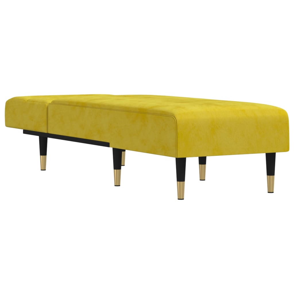 Chaise Longue Fluweel Geel - Design Meubelz