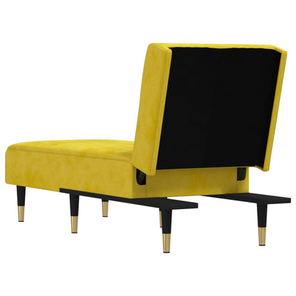 Chaise Longue Fluweel Geel - Design Meubelz