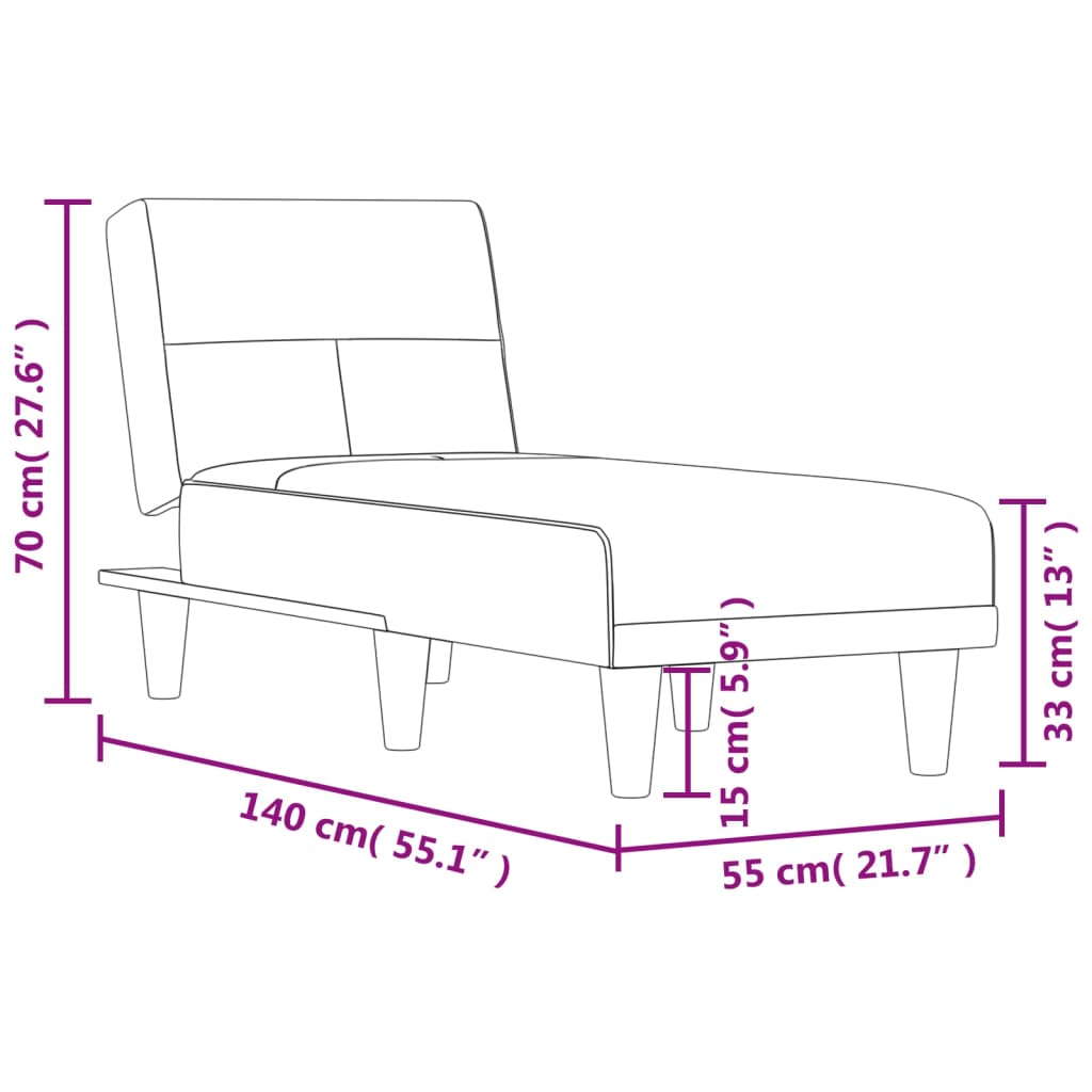 Chaise Longue Stof Zwart - Design Meubelz