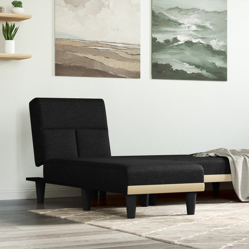 Chaise Longue Stof Zwart - Design Meubelz