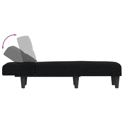 Chaise Longue Stof Zwart - Design Meubelz