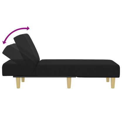 Chaise Longue Stof Zwart - Design Meubelz