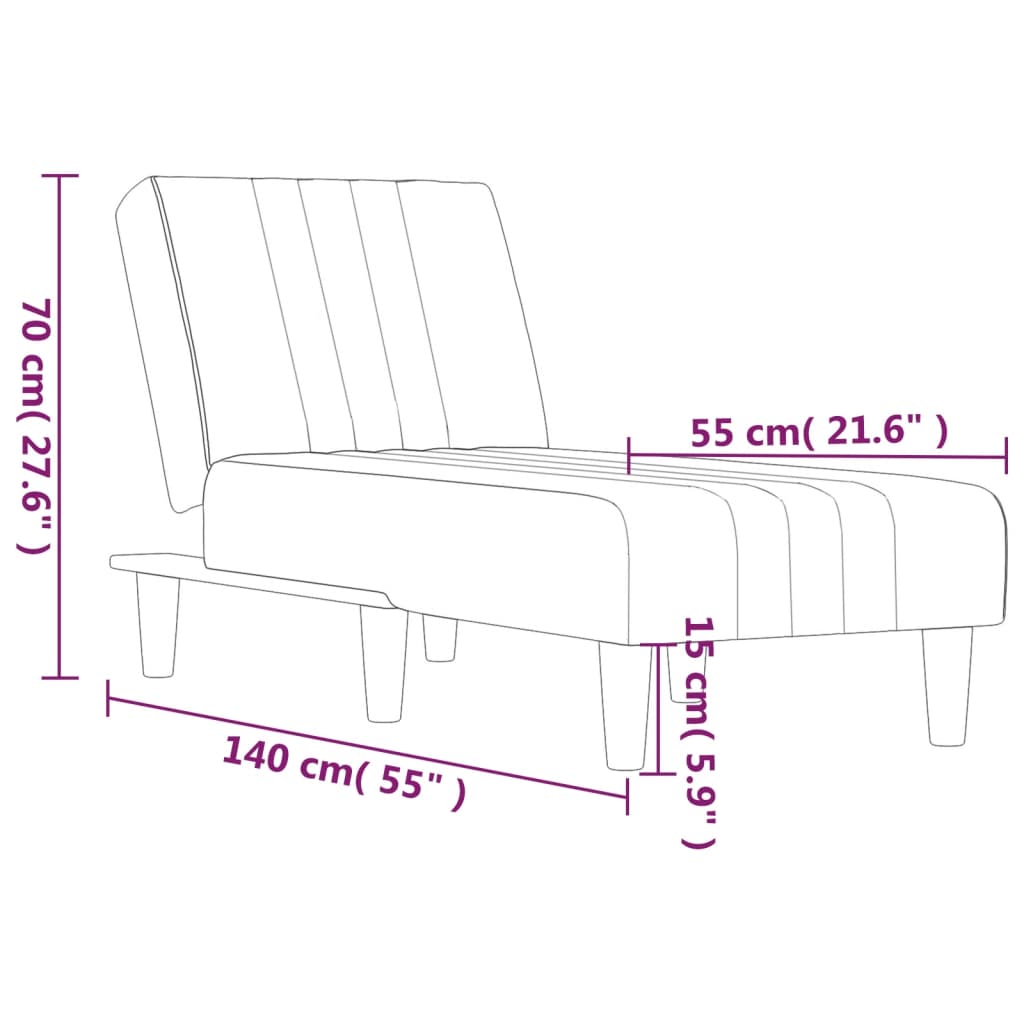 Chaise Longue Stof Zwart - Design Meubelz