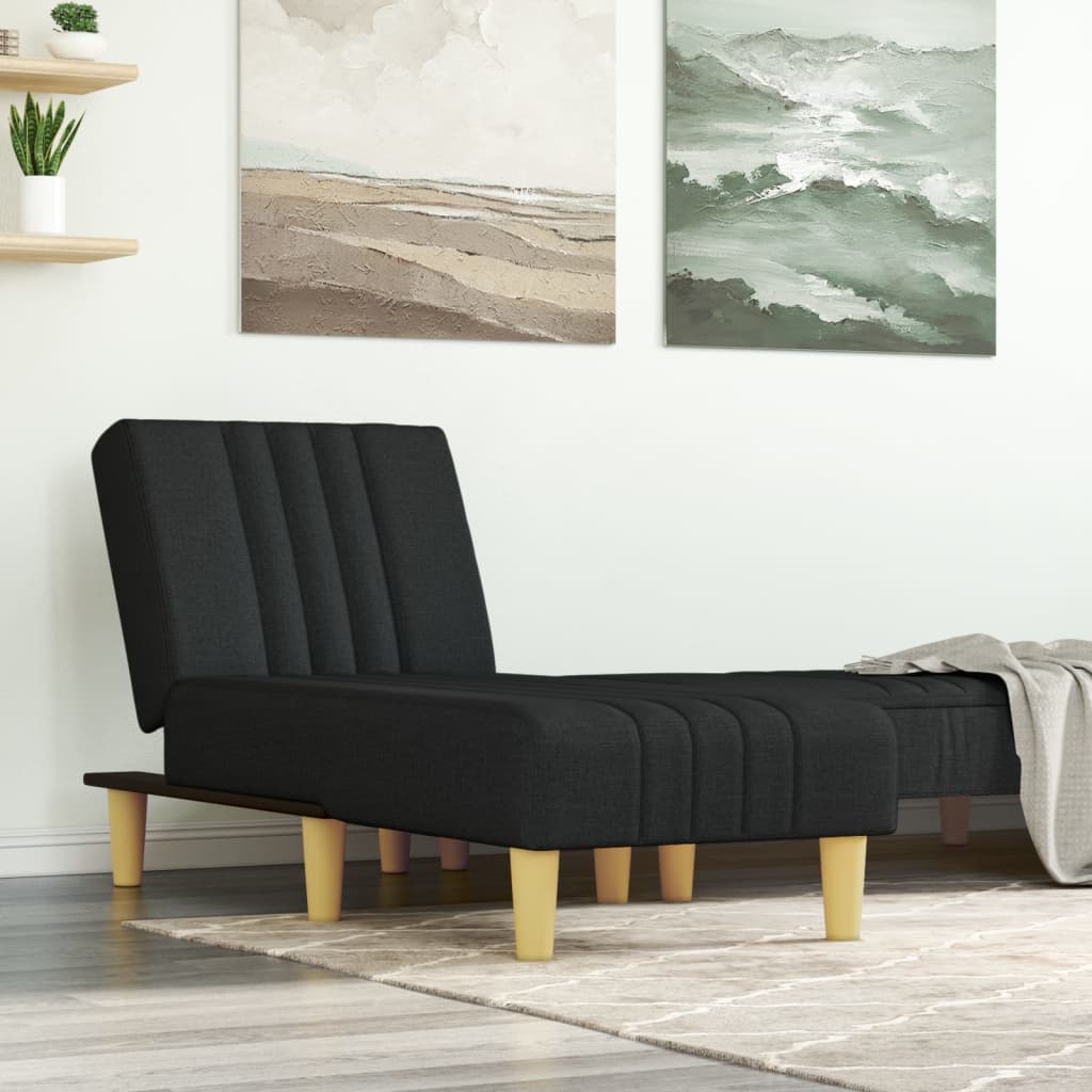 Chaise Longue Stof Zwart - Design Meubelz