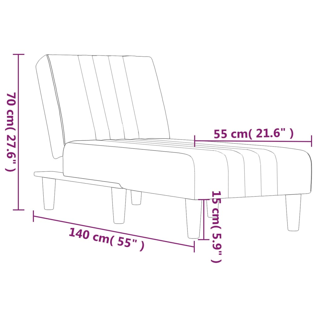 Chaise Longue Stof Donkergrijs - Design Meubelz