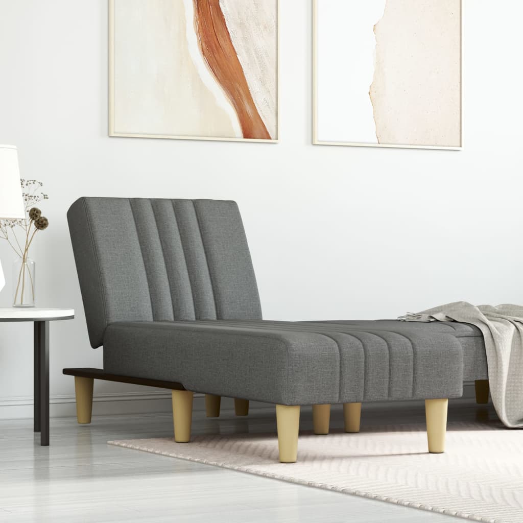 Chaise Longue Stof Donkergrijs - Design Meubelz