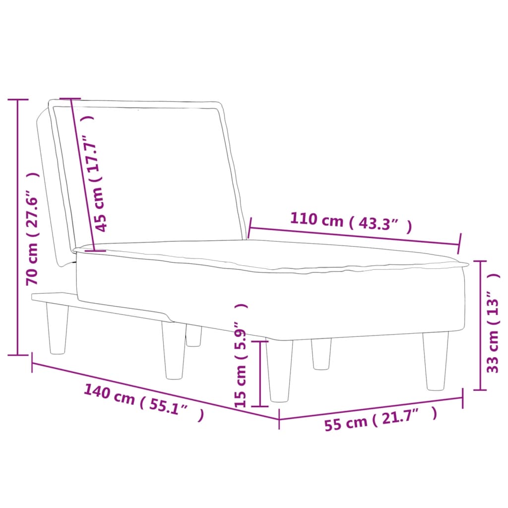 Chaise Longue Stof Donkergrijs - Design Meubelz