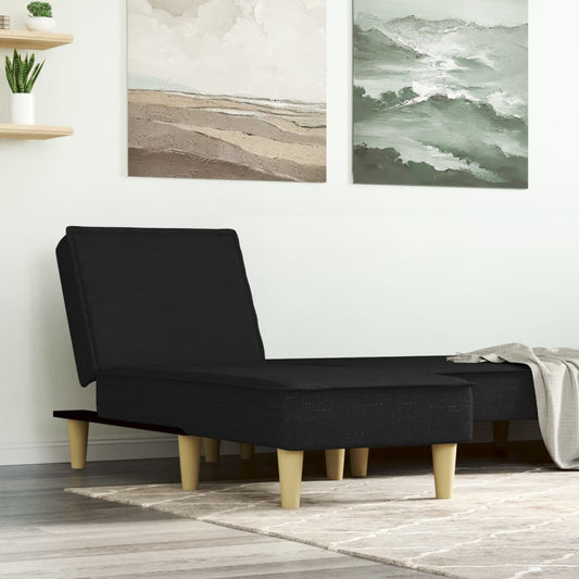 Chaise Longue Stof Zwart - Design Meubelz