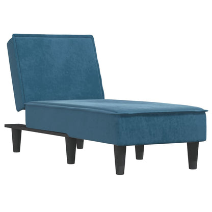 Chaise Longue Fluweel Blauw - Design Meubelz