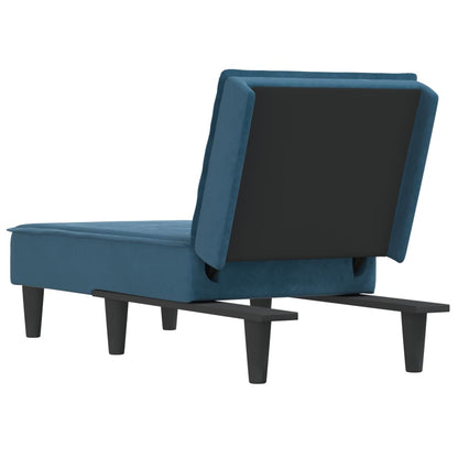 Chaise Longue Fluweel Blauw - Design Meubelz