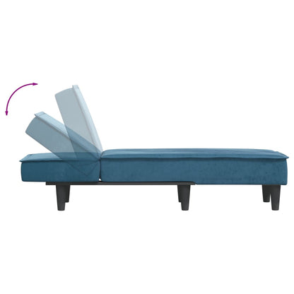 Chaise Longue Fluweel Blauw - Design Meubelz