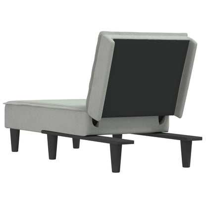 Chaise Longue Fluweel Lichtgrijs - Design Meubelz