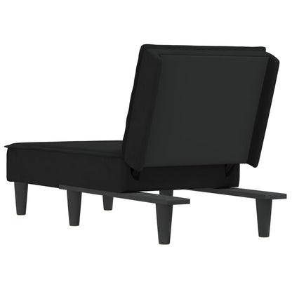 Chaise Longue Fluweel Zwart - Design Meubelz