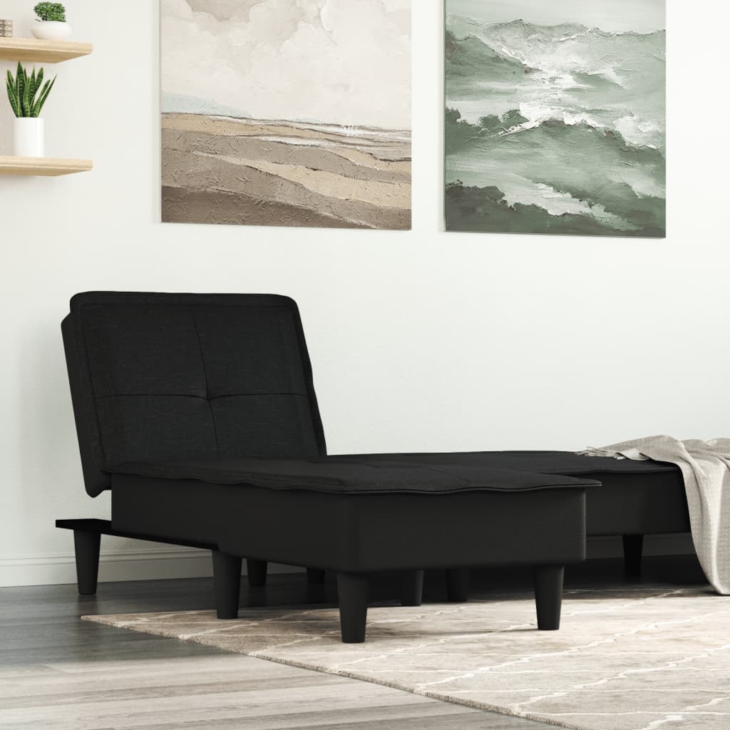 Chaise Longue Stof Zwart - Design Meubelz