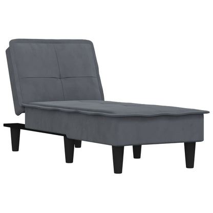 Chaise Longue Fluweel Donkergrijs - Design Meubelz