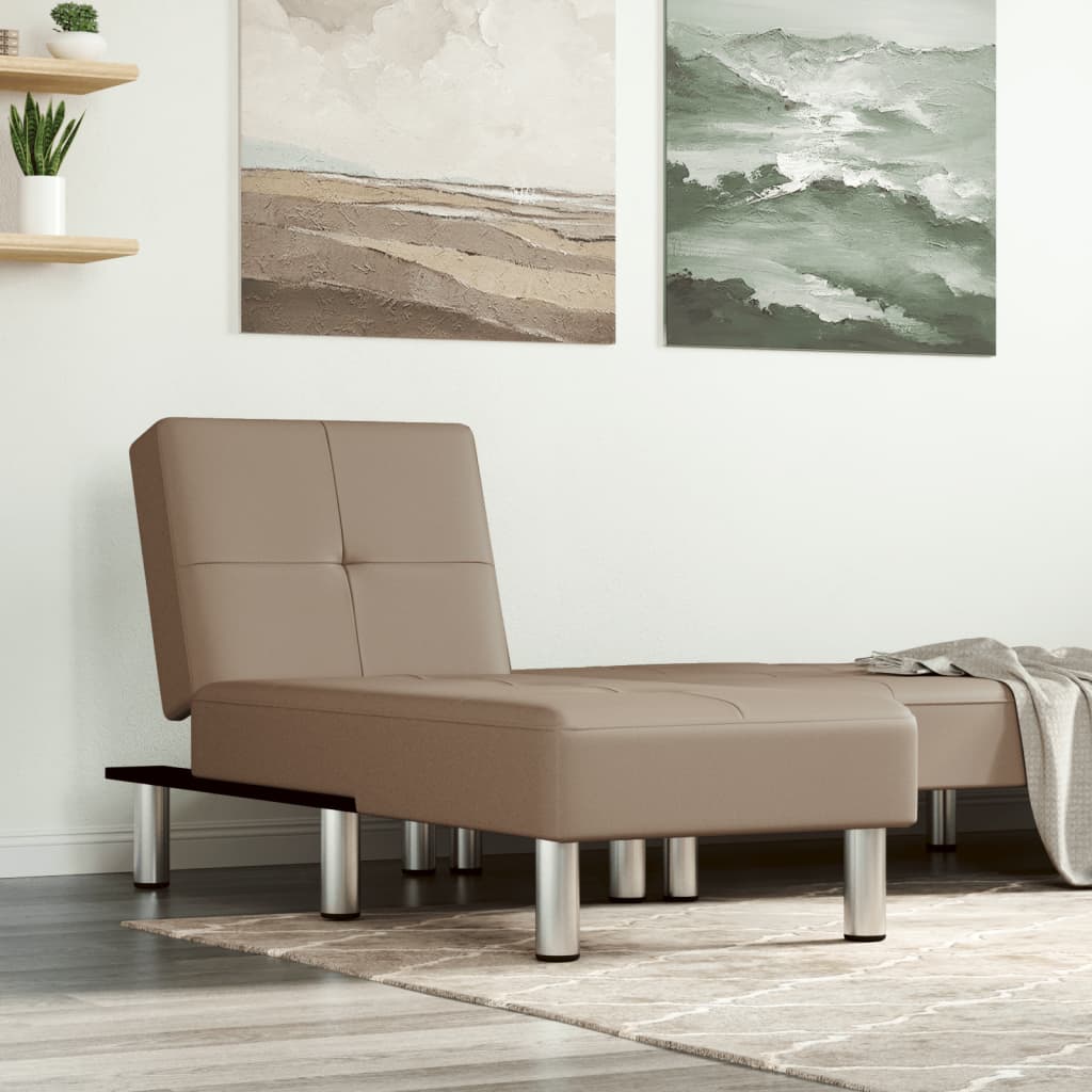 Chaise Longue Kunstleer Capuccinokleurig - Design Meubelz