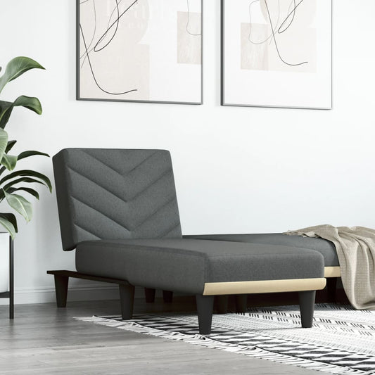 Chaise Longue Stof Donkergrijs - Design Meubelz