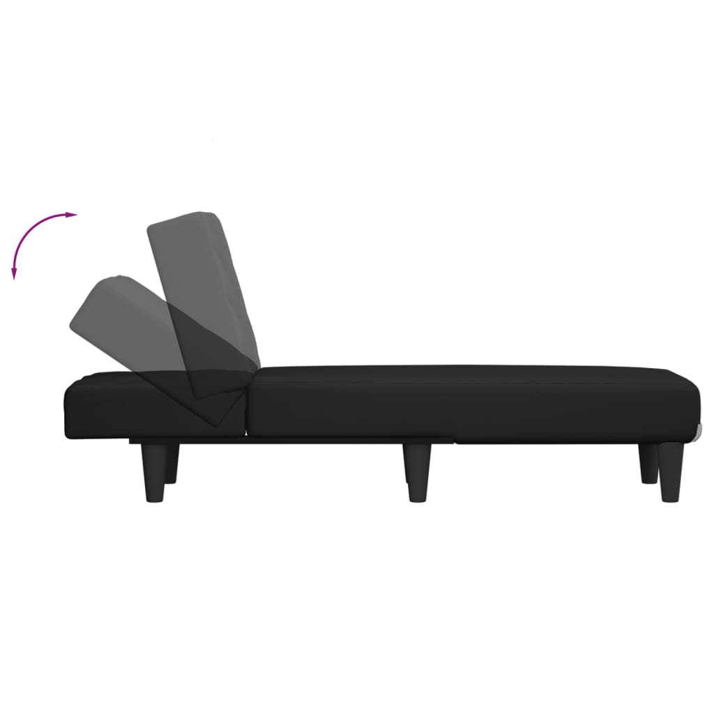 Chaise Longue Stof Zwart - Design Meubelz