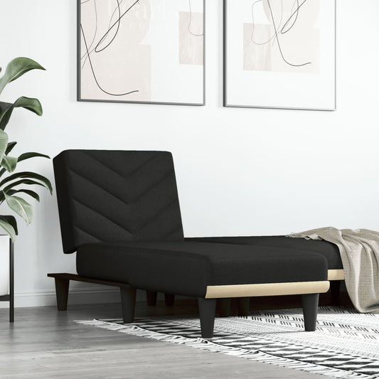 Chaise Longue Stof Zwart - Design Meubelz