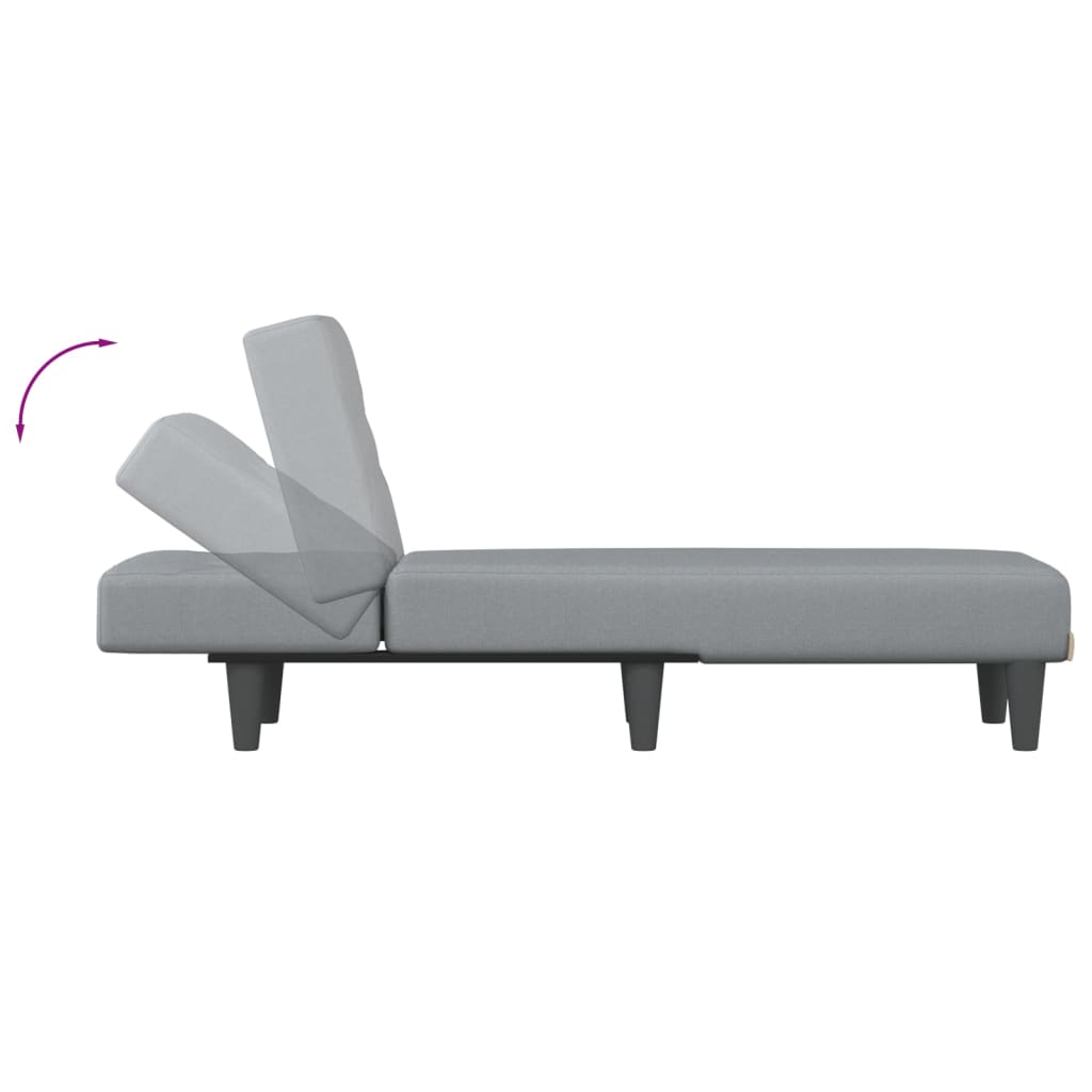 Chaise Longue Stof Lichtgrijs - Design Meubelz