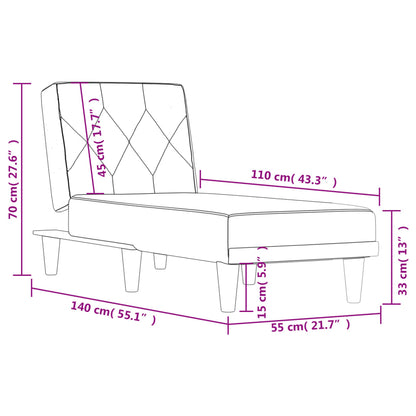 Chaise Longue Stof Lichtgrijs - Design Meubelz