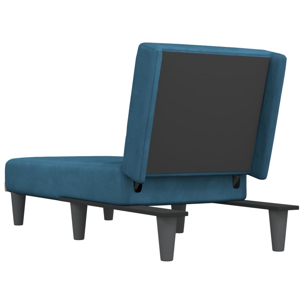 Chaise Longue Fluweel Blauw - Design Meubelz