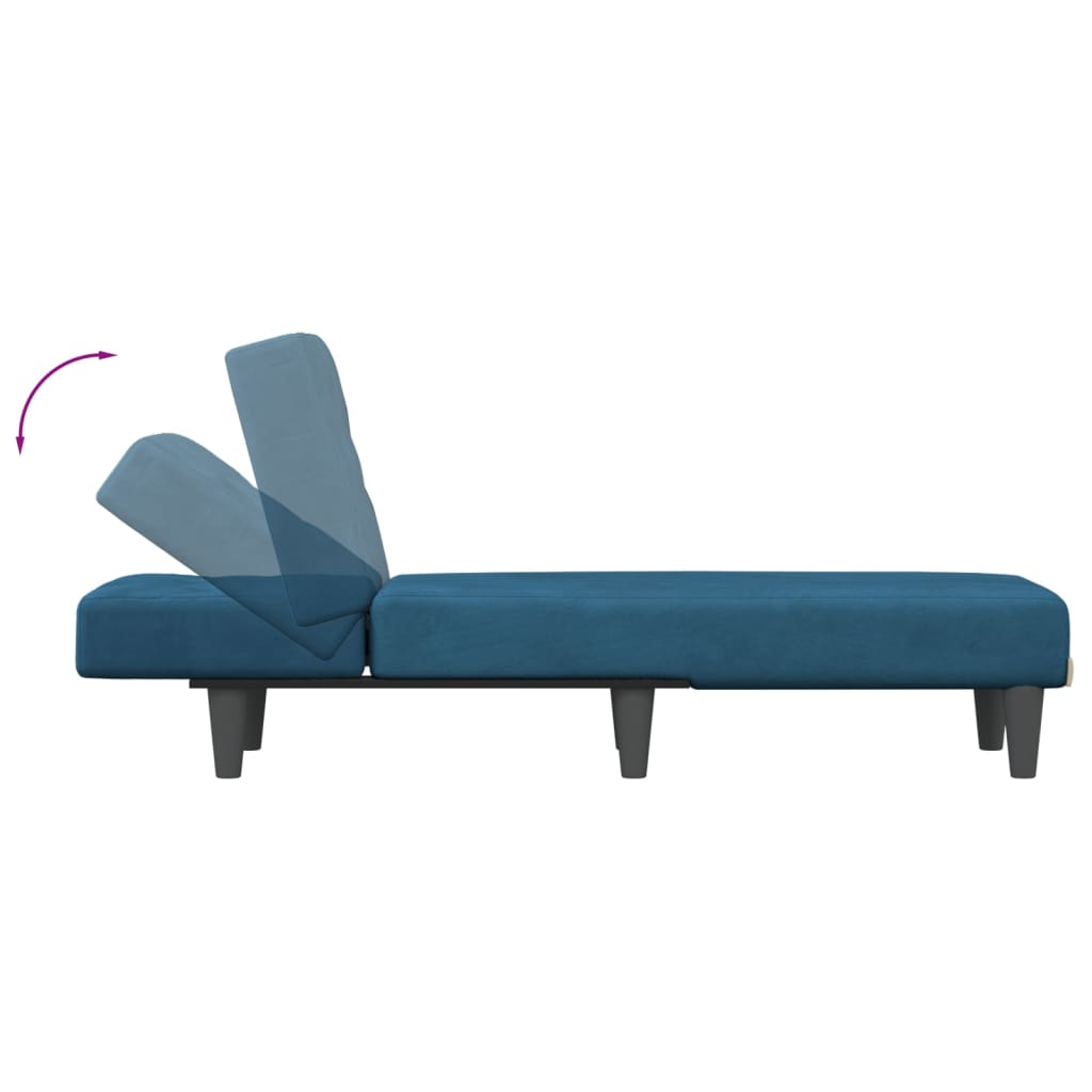 Chaise Longue Fluweel Blauw - Design Meubelz