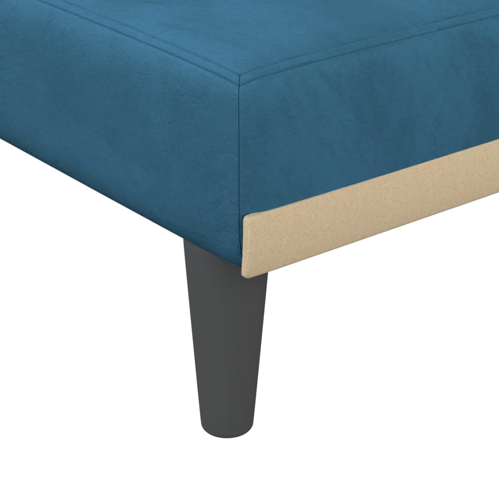 Chaise Longue Fluweel Blauw - Design Meubelz