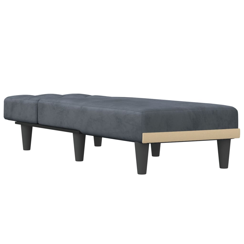 Chaise Longue Fluweel Donkergrijs - Design Meubelz