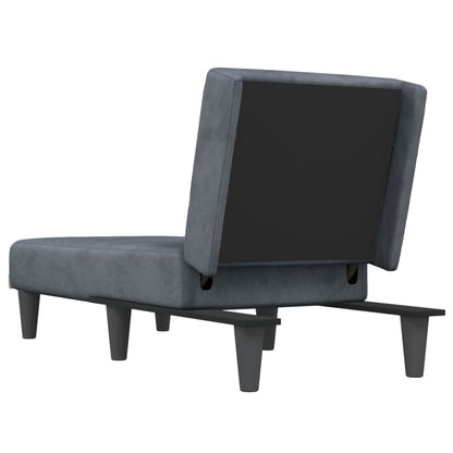 Chaise Longue Fluweel Donkergrijs - Design Meubelz