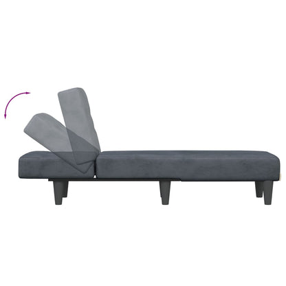 Chaise Longue Fluweel Donkergrijs - Design Meubelz