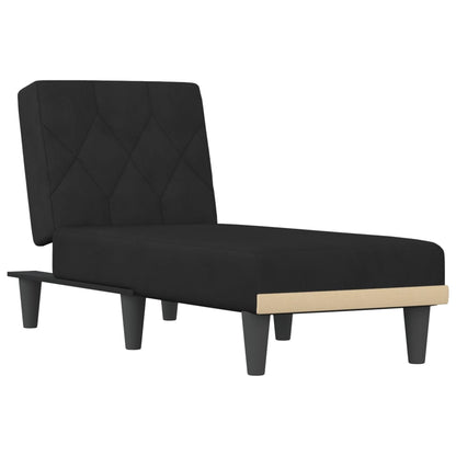 Chaise Longue Fluweel Zwart - Design Meubelz