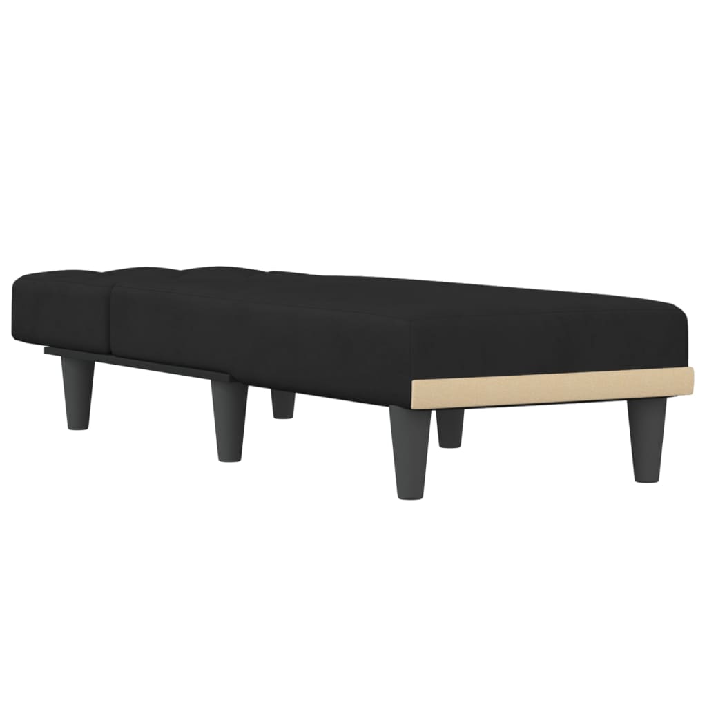 Chaise Longue Fluweel Zwart - Design Meubelz