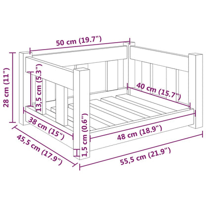 Hondenmand 55,5X45,5X28 Cm Massief Grenenhout Bruin - Design Meubelz