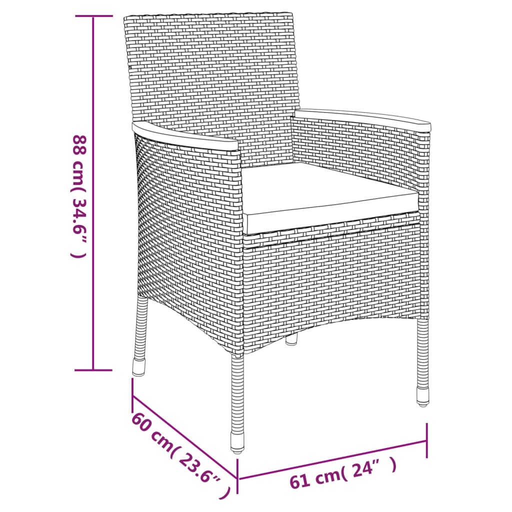 9-Delige Tuinset Met Kussens Poly Rattan Grijs - Design Meubelz