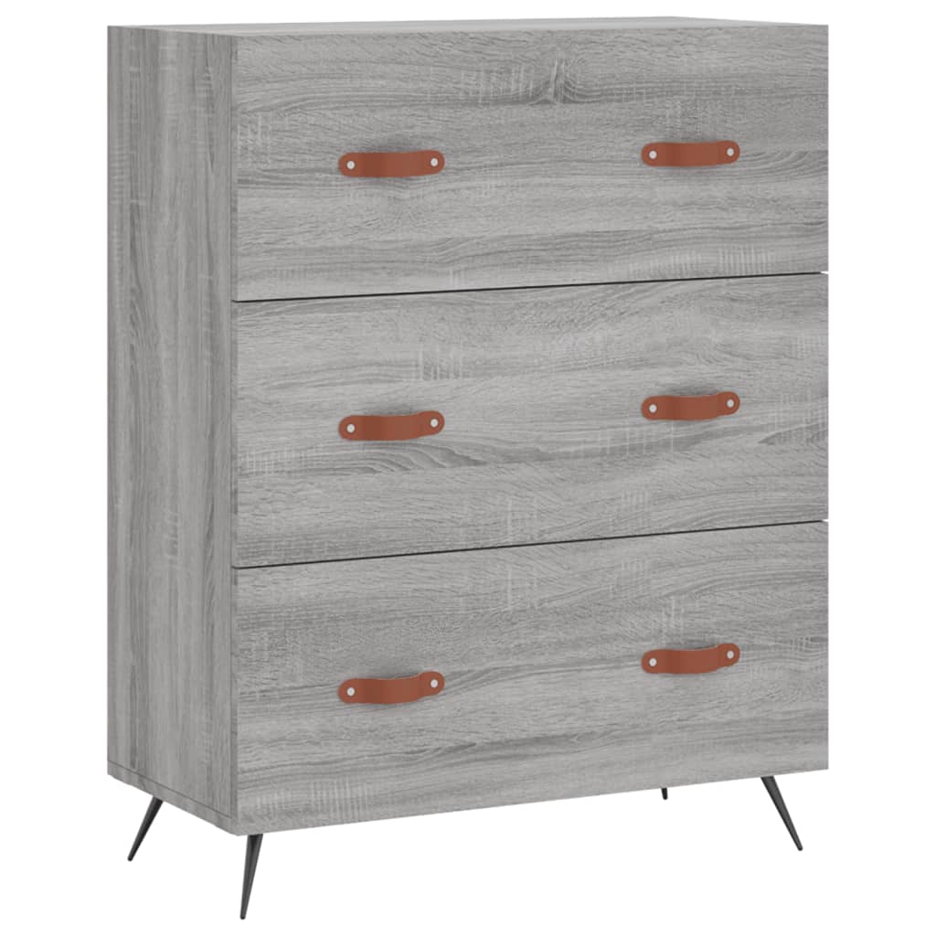 Ladekast 69,5X34X90 Cm Bewerkt Hout Grijs Sonoma - Design Meubelz