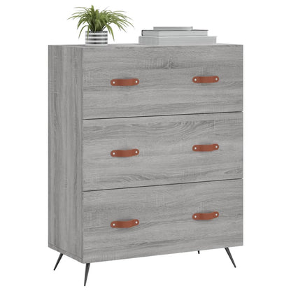 Ladekast 69,5X34X90 Cm Bewerkt Hout Grijs Sonoma - Design Meubelz