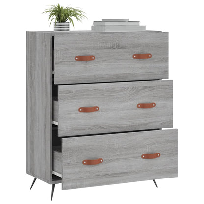 Ladekast 69,5X34X90 Cm Bewerkt Hout Grijs Sonoma - Design Meubelz